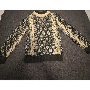 Vintage 1960’s Brentwood Sportswear Women’s M Cable Knit Wool Grew Cream Sweater